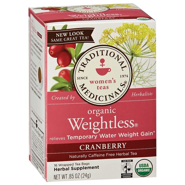 Traditional Medicinals Weightless Cranberry Women's Tea Organic - Relieves temporary Water Weight Gain