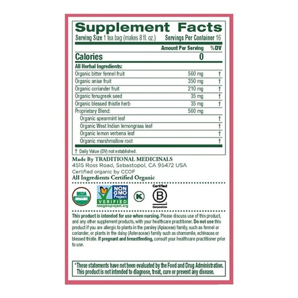 Traditional Medicinals Organic Mother’s Milk Pre & Postnatal Tea, 16 Tea Bags