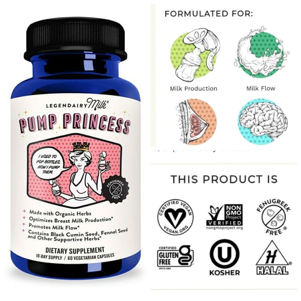 Pump Princess ORGANIC LACTATION BLEND - 60 Capsules