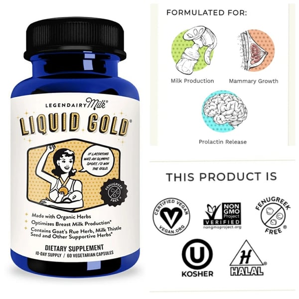 Liquid Gold® ORGANIC LACTATION BLEND - 60 capsules