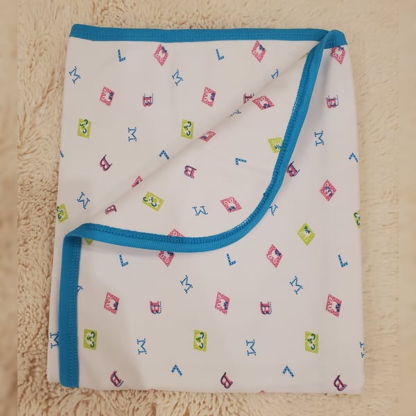 Baby Wrap Double Face  - 0 to 6 months - Blue ABC