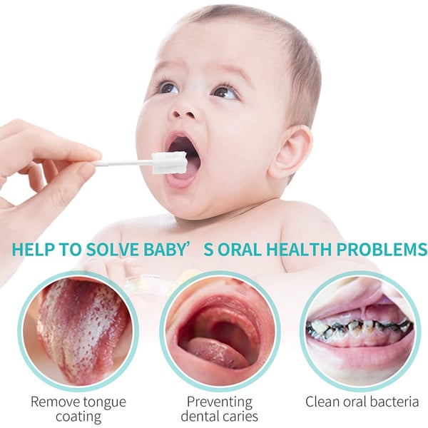 Baby Tongue Cleaner, Newborn Baby Toothbrush, 48PCS Disposable Infant Toothbrush Clean Baby Mouth,Gauze Gum Cleaner Toothbrush Baby Oral Cleaning Stick Dental Care for 0-36 Month Baby