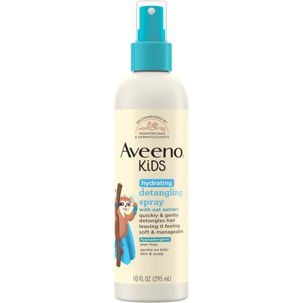 Aveeno Kids Hydrating Detangling Spray with Oat Extract, 10 fl. oz | Tear-Free & Suitable for Skin & Scalp | Hypoallergenic | Quickly & Gently Detangles Kids' Hair | Light Fragrance - 295 ml