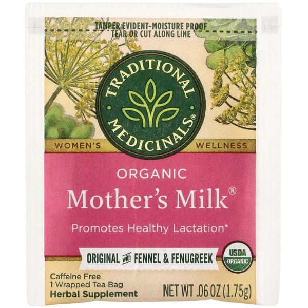 Traditional Medicinals, Organic Mother's Milk®, Original with Fennel & Fenugreek, Caffeine Free, 48 Wrapped Tea Bags