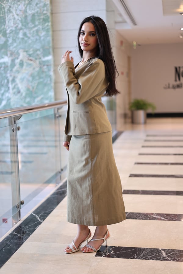 Linen skirt set طقم لينن
