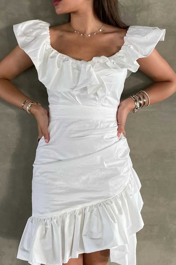 White Ruffles Dress
