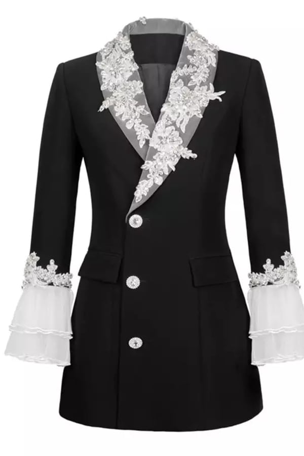 Black Blazer Flare Sleeves