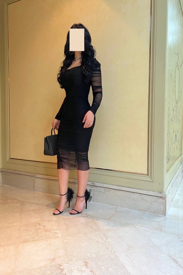 Black Mesh Midi Dress