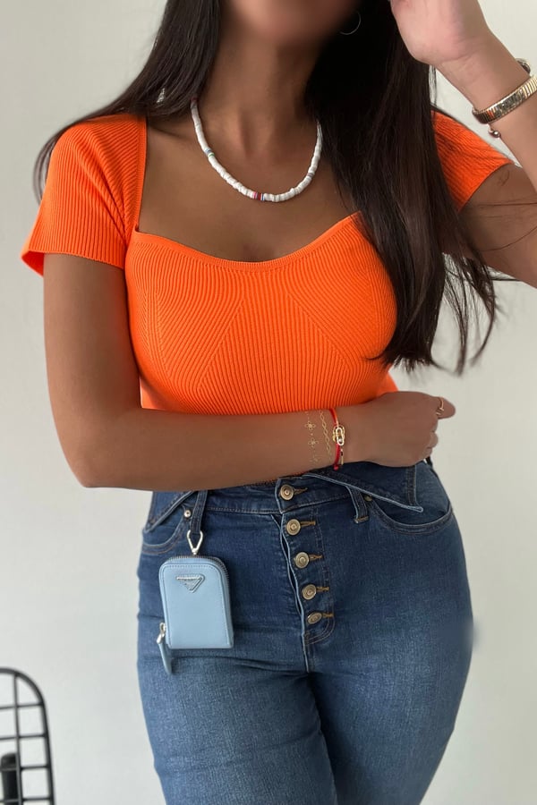 Orange Basic Top