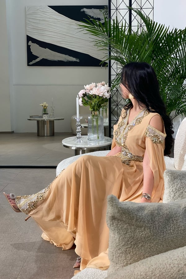 Beige Mezna Kaftan