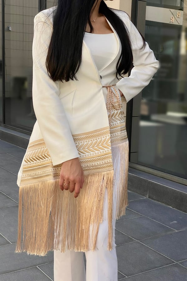 White Tassel Blazer