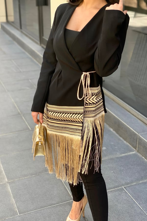 Black Tassel Blazer