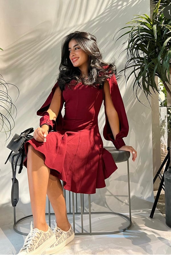 Maron Camellia Dress
