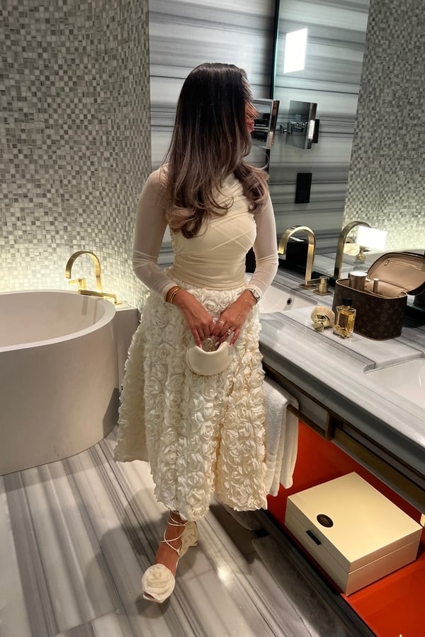 Beige Rose Skirt