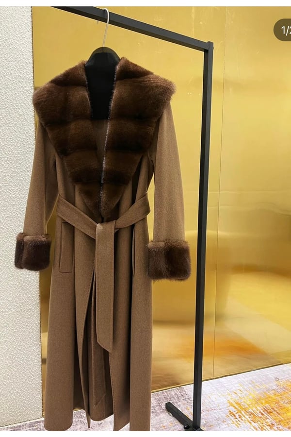 Lora piana style brown colour mink fur