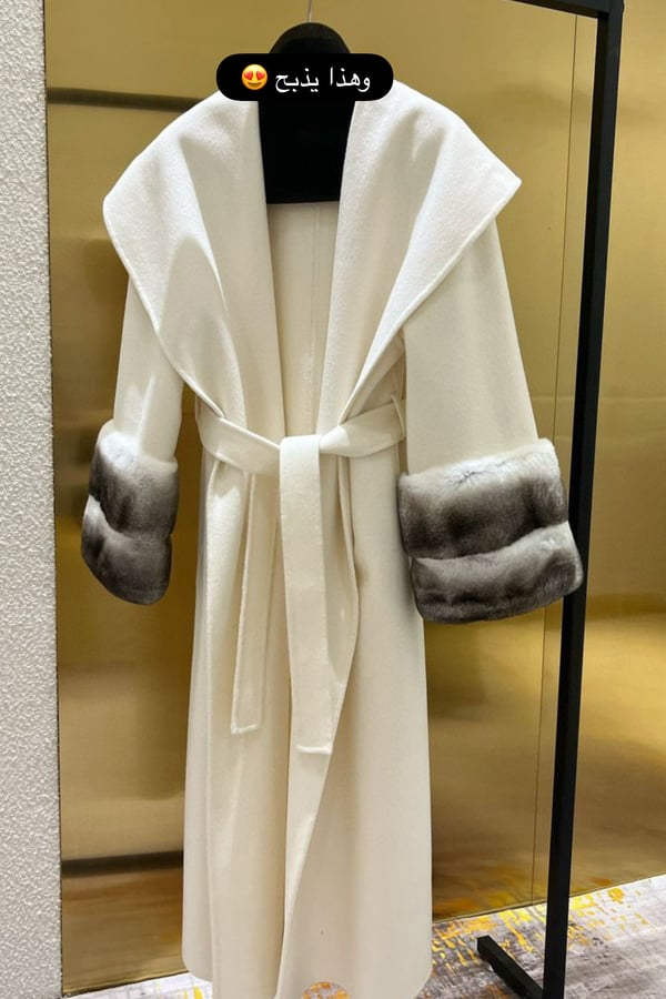 Rex white cashmere coat