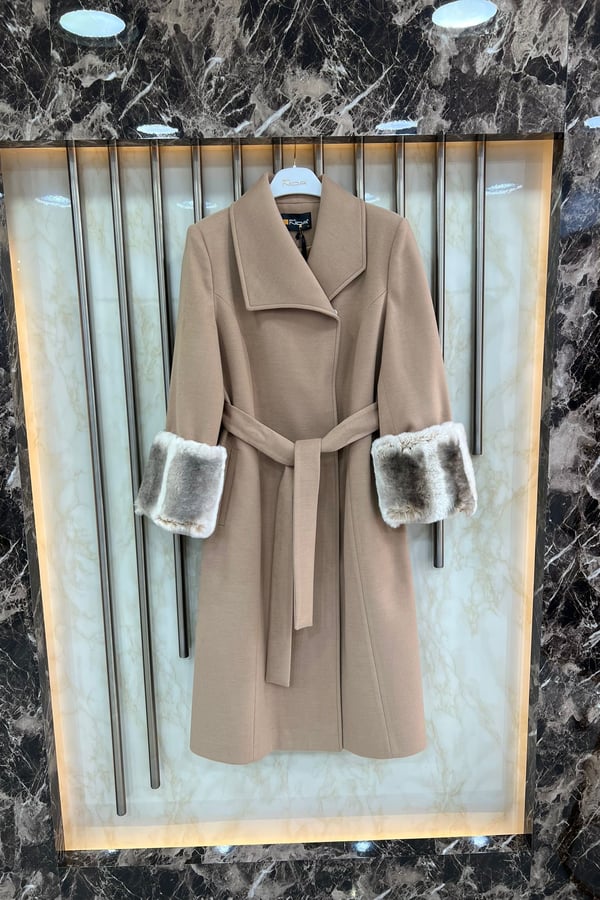 New signature camel with rex fur