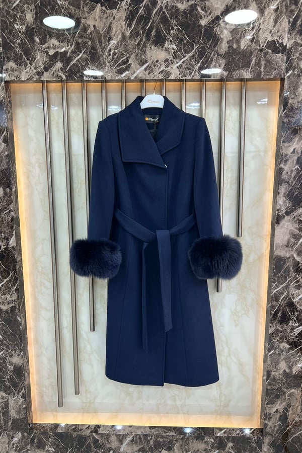 New signature navy blue with fox fur