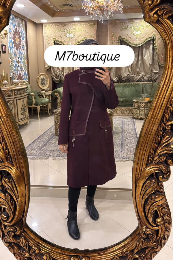 Cashmere and leather corner burgundy 