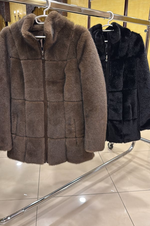 Chocolate imported mink effect plush.