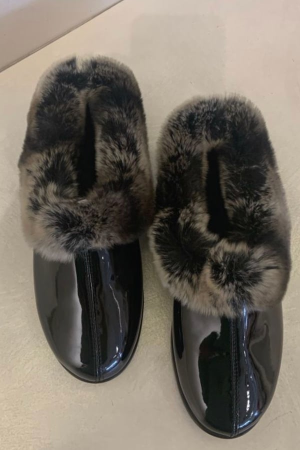 Rex shoes fur brown and grey black