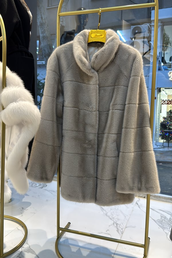 Fake fur mink light grey 